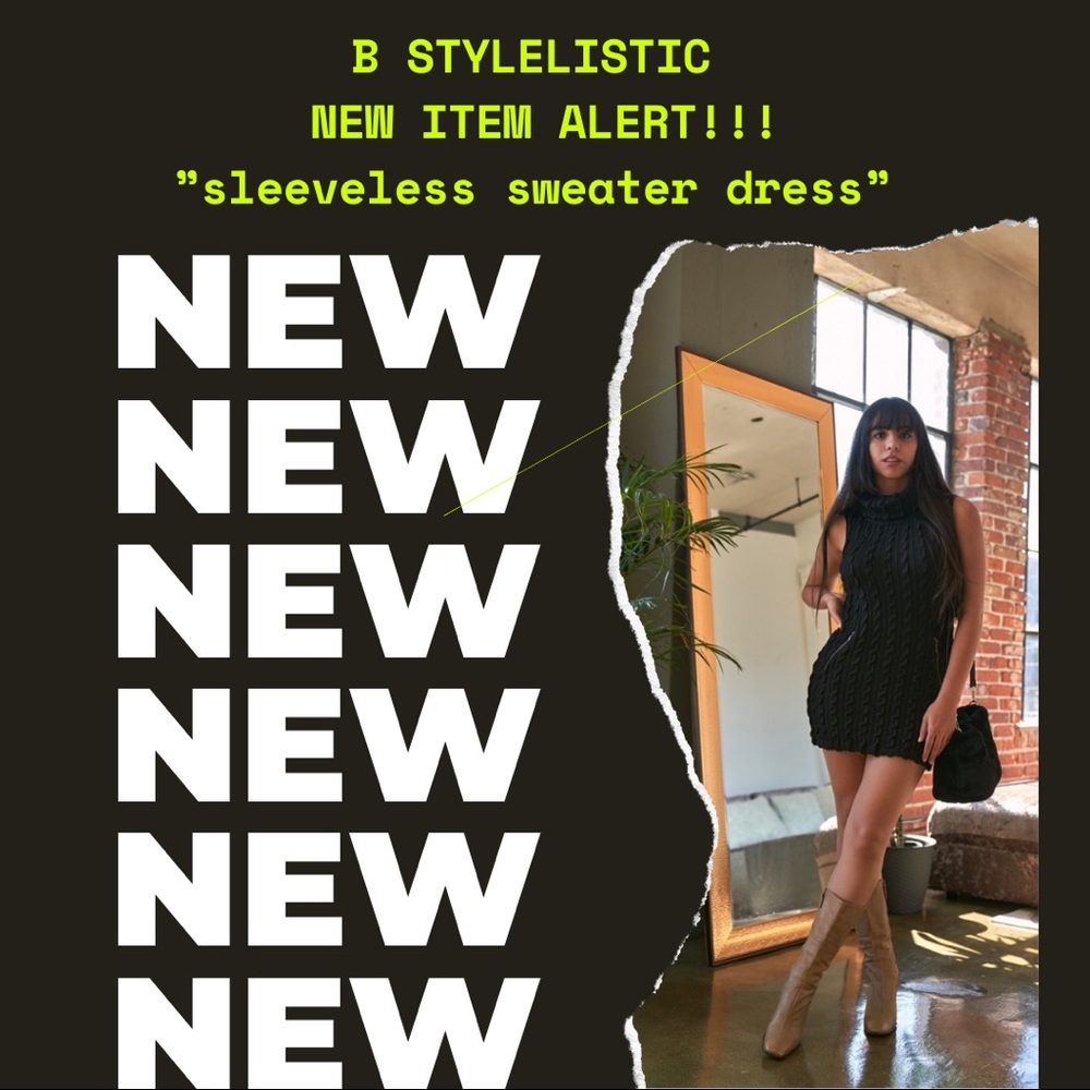 Cowl Neck Sleeveless Sweater Dress